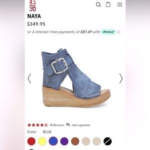 A.S.98 NAYA wedge sandal SZ 37 blue